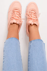 Pink Chunky Lace Up Trainers - Aaniya-Trainers