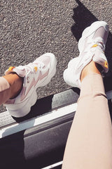 Pink Chunky Lace Up Trainers - Dita-Trainers