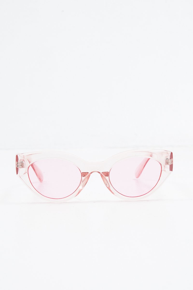 Pink Chunky Oval Tinted Lens Sunglasses - Dailey-Sunglasses