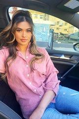 Pink Corduroy Oversized Shirt - Ennie-Shirts