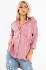 Pink Corduroy Oversized Shirt - Ennie-Shirts