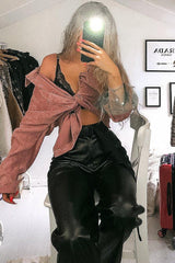 Pink Corduroy Oversized Shirt - Ennie-Shirts