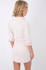 Pink Corset Front Shirt Dress - Malika-Shirts