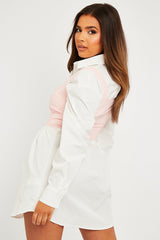 Pink Crepe Corset Bralet Top - Judie-Crop Tops