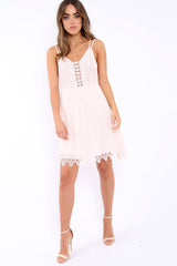 Pink Crochet Summer Dress - Mariam-Dresses