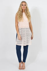 Pink Crotchet Side Split Top - Lottie-Tops