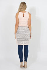 Pink Crotchet Side Split Top - Lottie-Tops