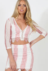 Pink Crotchet Two Piece - Alexus-Co-ords