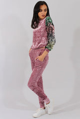 Pink Crushed Velvet Jumper - Rainie-Jumper