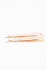 Pink Crystal Embellished Pack of 2 Hair Clips - Patrice-Hair