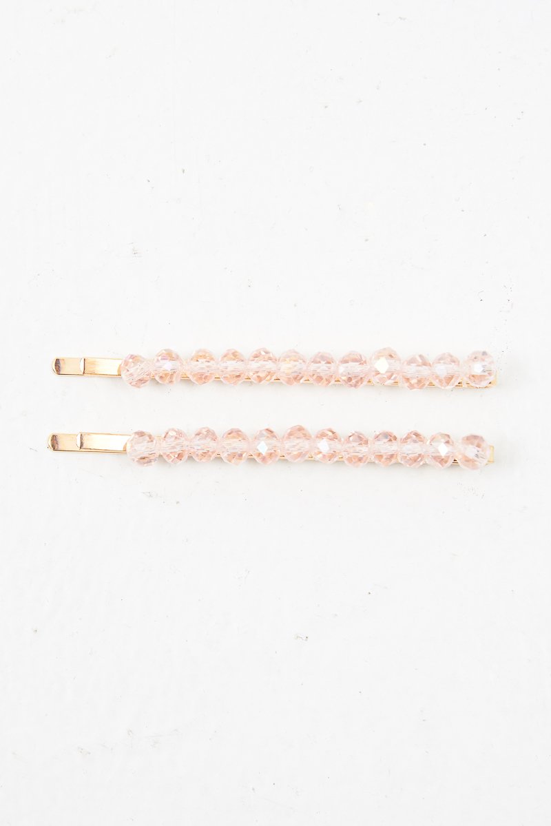 Pink Crystal Embellished Pack of 2 Hair Clips - Patrice-Hair