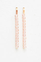Pink Crystal Embellished Pack of 2 Hair Clips - Patrice-Hair