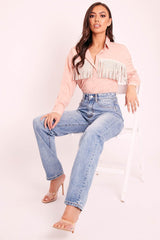 Pink Diamante Fringe Shirt - Haidee-Shirts
