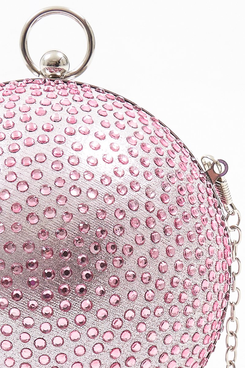 Pink Diamante Sphere Bag - Tayla-Bags