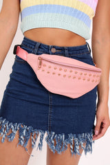 Pink Double Stud Bum Bag - Kamala-Bags