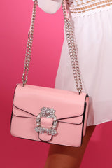 Pink Embellished Buckle Bag - Darien-Bags
