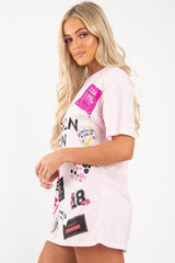 Pink Fashion Icon Slogan Print T-Shirt - Raeonna-T-shirt