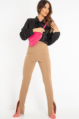 Pink Faux Croc Saddle Bag - Stevi-Bags