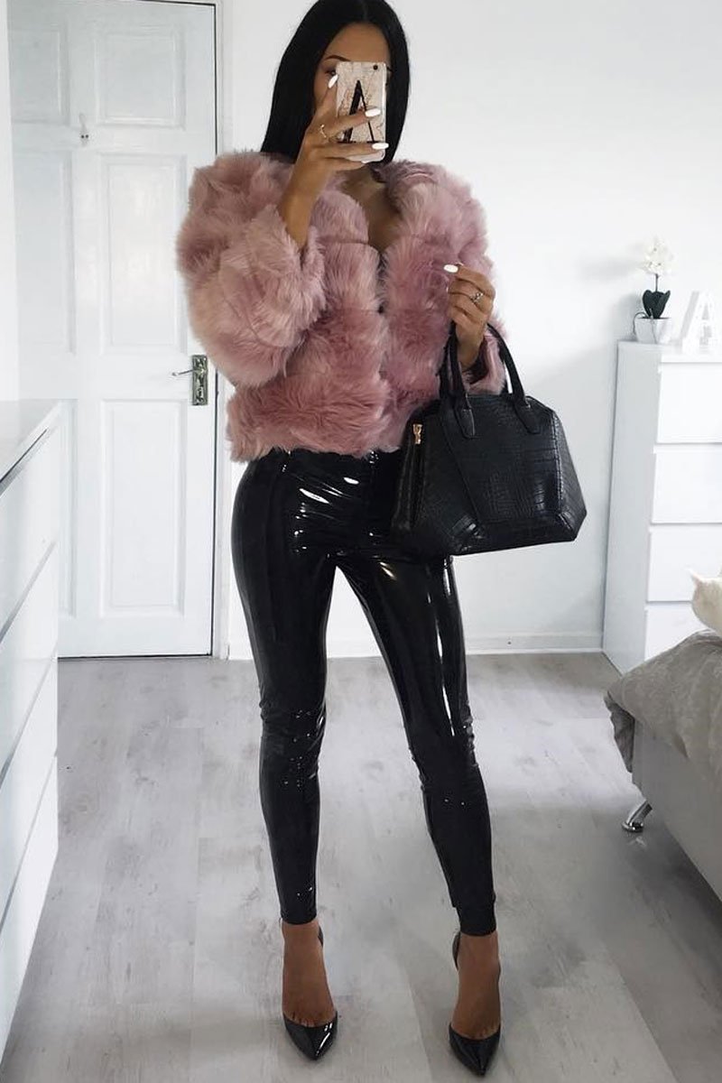 Pink Faux Fur Jacket - Estelle-Faux Fur