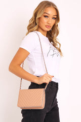 Pink Faux Leather Stud Trim Bag - Elexis-Bags