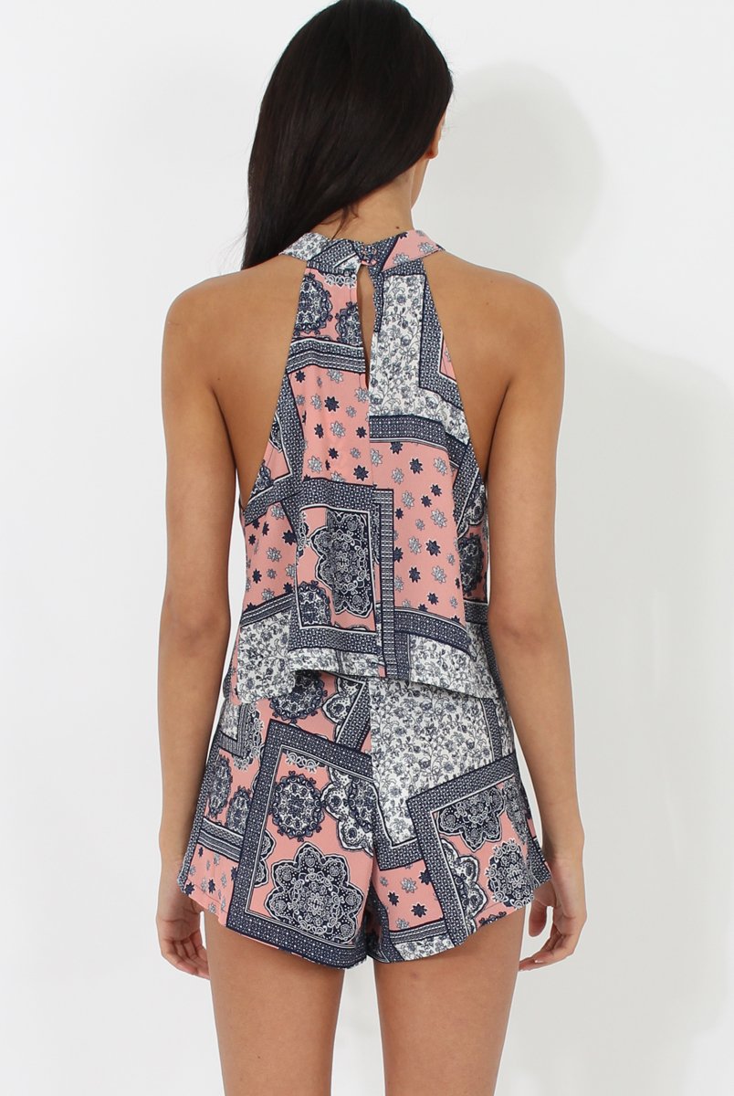 Pink Floral Print TOP - Alani-Tops
