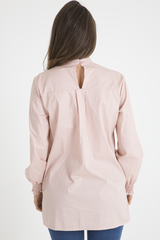Pink Frill Detail Oversized Shirt - Lydia-Shirts