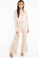 Pink Glitter Net Cable Knit Jumper - Cordia-Jumper