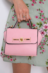 Pink Gold Detail Mini Handbag - Jazzlin-Bags