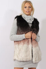 Pink Gradient Faux Fur Gilet - Briella-Jackets