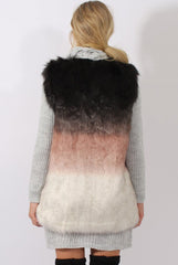 Pink Gradient Faux Fur Gilet - Briella-Jackets