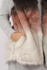 Pink Gradient Faux Fur Gilet - Briella-Jackets