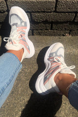 Pink Grey Detail Chunky Trainers - Kianny-Trainers