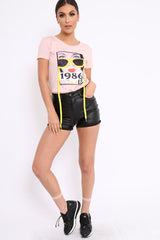 Pink Hanging Glasses 1986's T-shirt - Natally-Tops