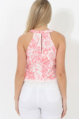 Pink High Neck Top - Ruby-Tops