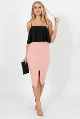 Pink High Waisted Midi Skirt - Bobbie-Skirts