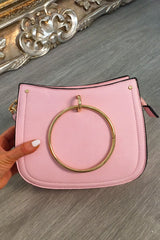 Pink Hoop Handle Cross Body Bag - Adelene-Bags