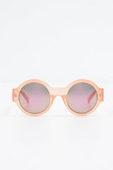 Pink Iridescent Lens Round Frame Sunglasses - Teia-Sunglasses