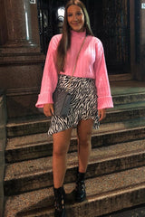 Pink Knit High Neck Jumper - Jaelynn-Jumper