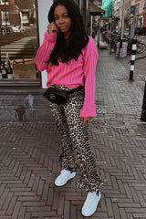 Pink Knit High Neck Jumper - Jaelynn-Jumper