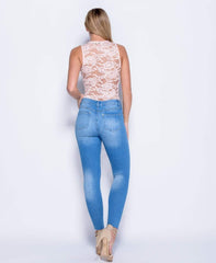 Pink Lace Bodysuit - Aubrey-Bodysuits