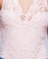Pink Lace Bodysuit - Aubrey-Bodysuits