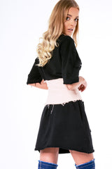 Pink Lace Up Raw Edge Corset Belt - Missy-Belts