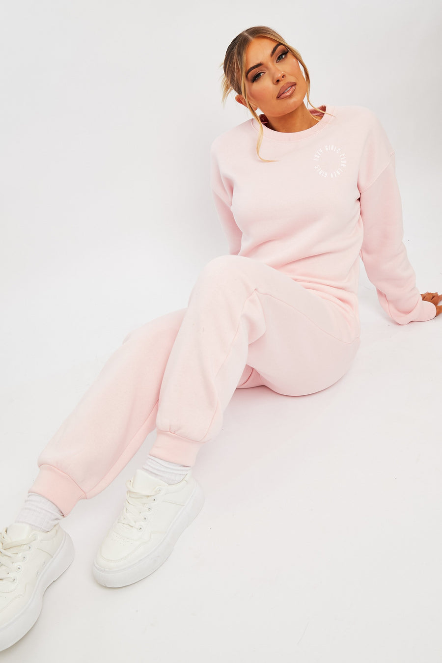 Pink 'Lazy Girls Club' Slogan Joggers - Sahra-Joggers