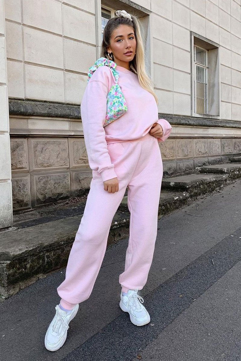 Pink 'Lazy Girls Club' Slogan Joggers - Sahra-Joggers