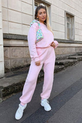 Pink 'Lazy Girls Club' Slogan Joggers - Sahra-Joggers