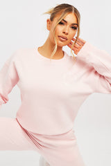Pink 'Lazy Girls Club' Slogan Sweatshirt - Leila-Sweatshirts
