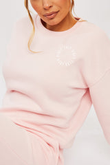 Pink 'Lazy Girls Club' Slogan Sweatshirt - Leila-Sweatshirts