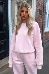 Pink 'Lazy Girls Club' Slogan Sweatshirt - Leila-Sweatshirts