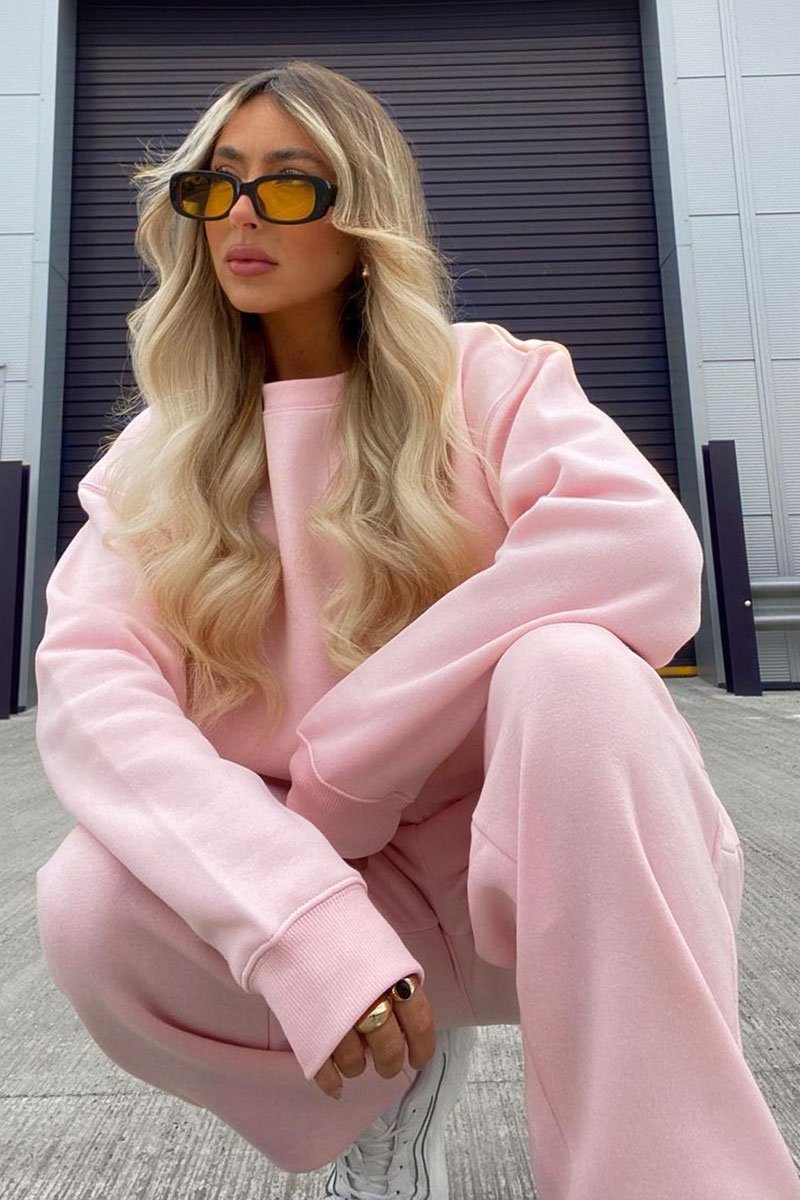 Pink 'Lazy Girls Club' Slogan Sweatshirt - Leila-Sweatshirts
