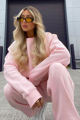 Pink 'Lazy Girls Club' Slogan Sweatshirt - Leila-Sweatshirts